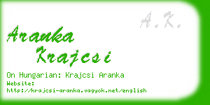 aranka krajcsi business card